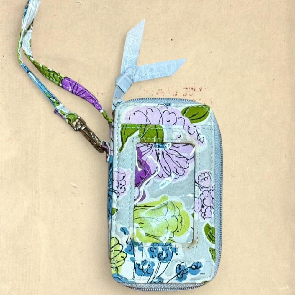 Vera Bradley Floral Wristlet in Blue and Green
